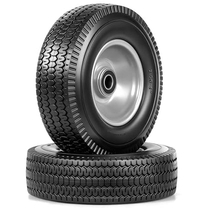 2.50-4" Tire and Wheel Assembly, 2PCS | 5/8" Bushing,2.2" Offset Hub,Tubeless,2.50x4 Lawn Mower Tires with Rim,For Zero Turn Lawn Riding Mower Golf Carts