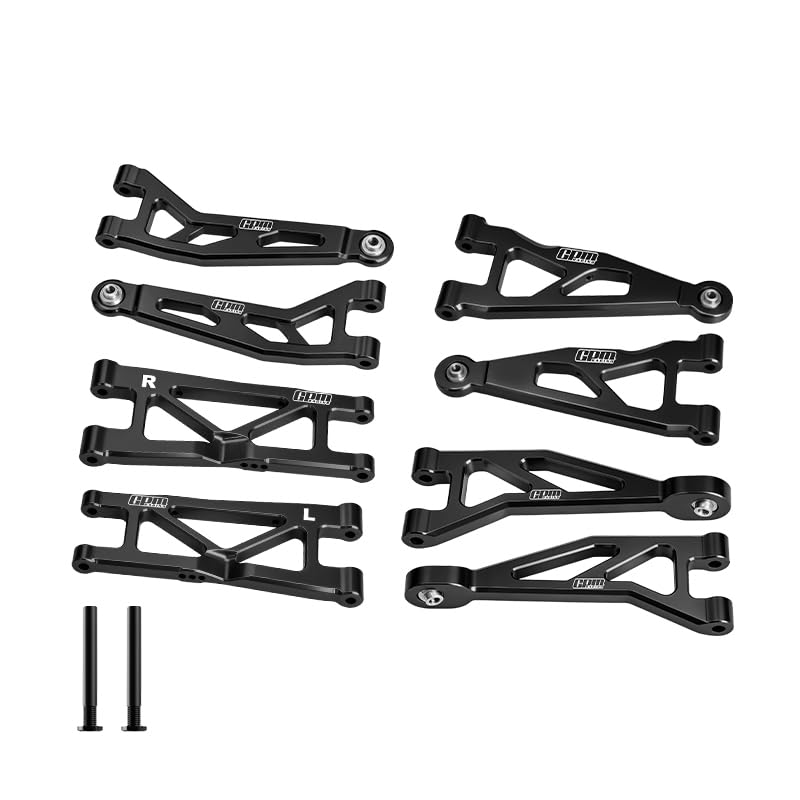GPM 7075-T6 Alloy Front & Rear Suspension Arms Kit For 1/16 Mini Kraton 3S Dsc 4X4 Rtr Brushless Speed Truck-Ara2508S (Black) - color: Black
