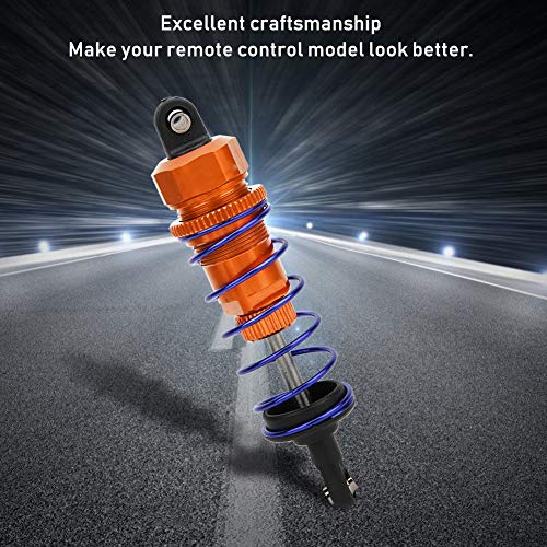 2pcs 92mm RC Oil Pressure Adjustable Front Shock Damper, 1/10 RC Car Shock Damper, Upgrade Buggy Truggy Suspension for ZD Racing HSP with Aluminum Alloy Body (Orange) - color: Orange