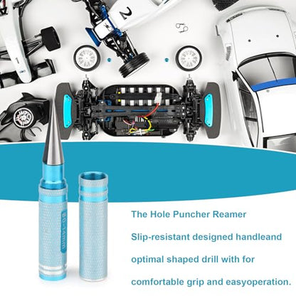 Rongon luminum Alloy 0-14mm Hole Puncher Reamer Hole Punch Opener Reamer Tool with Protective Sleeve for RC Car Truck Body Shell Connector