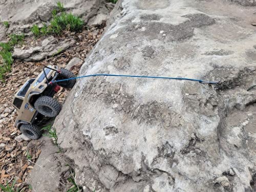 1Pcs 1/10 RC Crawler Kinetic Winch Strap, Escape Rope, Rescue Trailer Hook for Axial SCX10 Traxxas TRX4 Element RC (Black)