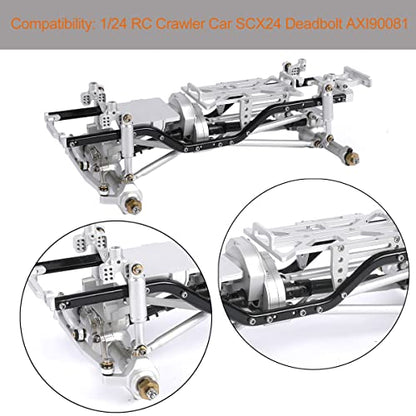Metal Chassis Frame Assembled Kit for Axial SCX24 Deadbolt AXI90081 1/24 RC Crawler Car Upgrades (Silver) - color: Silver