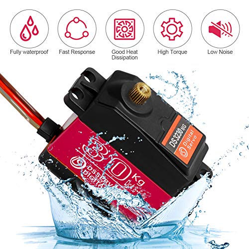 30KG Digital servo high Torque Full Metal Gear Waterproof, Suitable for RC Model Remote Control car with a Control Angle of 180° - style: 1Pcs 30kg