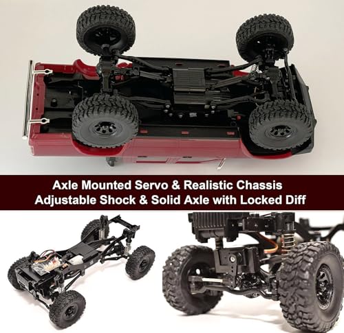 HLSFWDRIVE RC Rock Crawler 4x4 WPL C64-1 Remote Control Truck Off Road | 1/16 Scale RC Crawler RTR All Terrain 260 Motor 2.4GHz Full Proportional Upgraded Chassis Hobby Car for Adult