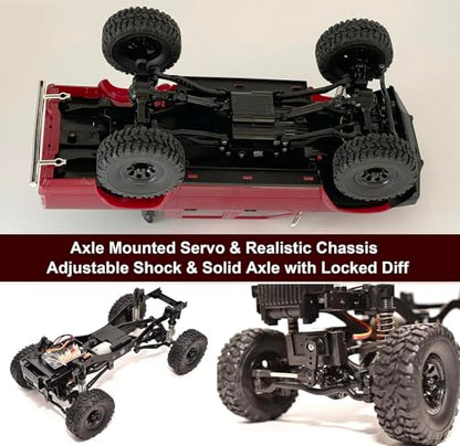 HLSFWDRIVE RC Rock Crawler 4x4 WPL C64-1 Remote Control Truck Off Road | 1/16 Scale RC Crawler RTR All Terrain 260 Motor 2.4GHz Full Proportional Upgraded Chassis Hobby Car for Adult