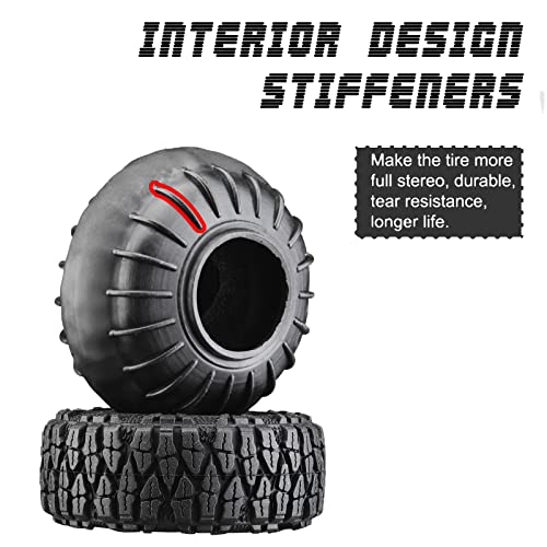 DJCRAWLER 1.0 Inch Sticky Soft Tires 60 * 22mm for SCX24 TRX-4M 1/18 1/24 Wheels Upgrades, High Viscosity RC Crawler MT Rubber Tyre