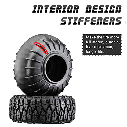 DJCRAWLER 1.0 Inch Sticky Soft Tires 60 * 22mm for SCX24 TRX-4M 1/18 1/24 Wheels Upgrades, High Viscosity RC Crawler MT Rubber Tyre