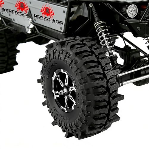REDSPIDER 1.9'' Crawler Mud Slingers Grappler Tires 1/10 RC Rubber Tyres OD 4.65'' With Super Soft Foam Iiner For 1/10 Crawler Car Traxxas TRX4 RC4WD D90 Axial SCX10 II TF2 Gen8 Tamiya CC01 (Tires)