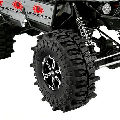 REDSPIDER 1.9'' Crawler Mud Slingers Grappler Tires 1/10 RC Rubber Tyres OD 4.65'' With Super Soft Foam Iiner For 1/10 Crawler Car Traxxas TRX4 RC4WD D90 Axial SCX10 II TF2 Gen8 Tamiya CC01 (Tires)