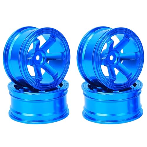 12mm Hex Hubs Metal Wheel Hub Metal Wheel Hub, 4pcs Aluminium Alloy Wheel Hub for Universal 1/10 Flat Running Drift RC Car Model Accessory Wheel Rims RC Wheel Rims Set Rc Drift Wheels(Blue) - color: Blue