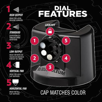 Rust-Oleum 2X Automotive Enamel 5-in-1 Spray Paint, Gloss Black | Fast Dry, Adjustable Custom Spray Dial, Multi Surface (Metal, Wood, Plastic and More), Any Angle, Ultimate Coverage, 6 Pack - color: Gloss Black, size: 12 Ounce (Pack of 6)
