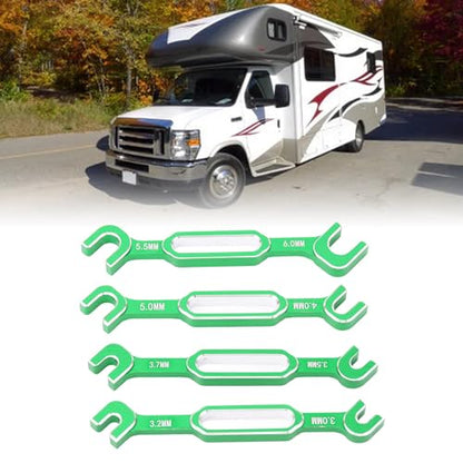 CCYLEZ Turnbuckle Nut Wrench, High Strength Aluminum Alloy RC Car Wrench Set for Adjusting Ball Joints Pull Rods Push Rods in Drift Cars RVs 4PCS Green - color: Green