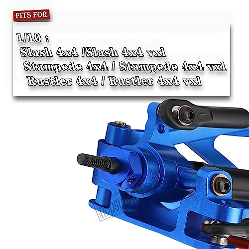 hosupRC Upgrades for 1/10 Rustler/Stampede/Slash 4WD,Drive Shaft CVD&RC Shock&Turnbuckles Camber Links&A Arm&Caster Block,Steering Blocks,Rear Stub Axle Carriers&Steering Bellcranks&Hex Hub,Blue - color: blue/D9-Set
