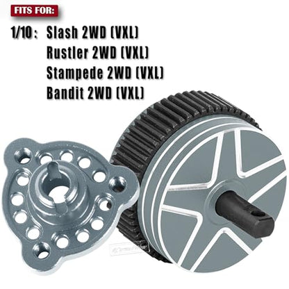 RC Differential Transmission Gear & 90T Spur Gear & Slipper Clutch & Pressure Plate & Slipper Rebuild Kit Upgrades Part for 1/10 Slash/Stampede/Bandit/Rustler 2WD VXL,Titanium - color: Titanium(1set)