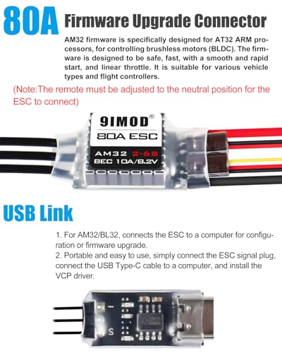 AM32 80A RC Brushless Motor ESC Combo 3542-2250 KV Outrunner Brushless Motor and ESC with USB Linker Sensorless RC ESC Motor Kit for 1/8 1/10 SCX10 TRX-4 Crawler