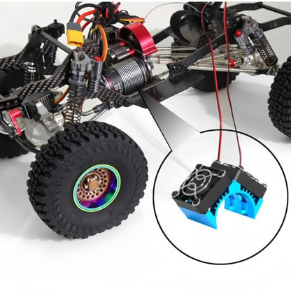 Dual 40mm RC Motor Cooling Fan 40-42mm Compatible with 1/7 1/8 Arrma Traxxas RC Car Fit 4068 4074 4082 4268 4274 Motors (Blue) - color: Blue