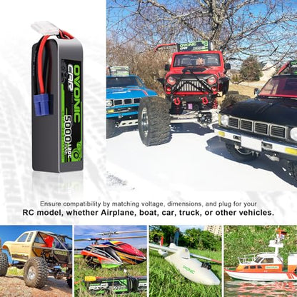 OVONIC 6S LiPo Battery 22.2V 5000mAh 120C with EC5 Plug for RC Car RC Truck Airplane Helicopter Boat Car Racing RC Hobby (2 Packs)