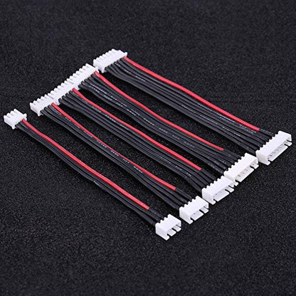 Lipo Battery Balance Extension Cable, 5 Piece Set Silicone Wire Lead, for 2S 3S 4S 5S 6S RC, Aircraft, Car Charging Accessory
