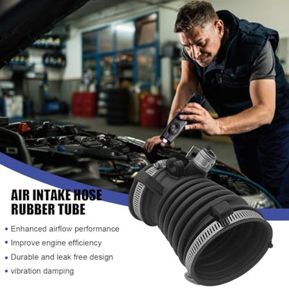 HZEL Car Air Cleaner Intake Hose Tube, OEM#17225-R1A-A01 Rubber Vehicle Engine Filter Air Intake Hose Duct with 3 Clamps, Auto Engine Filter Boot Replacement, Compatible with Civic Ilx