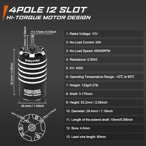 BL2852 4500KV Brushless Motor 3.175mm & Brushless ESC for 1/12/14/16 RC - color: Motor & ESC