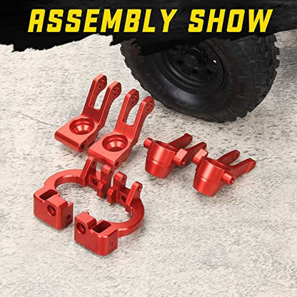 RCAWD Steering Block& C-hubs& Rear Hub Set for ARRMA 1/8 Vendetta 3S & Infraction 570 Mega Upgrades Parts,Hopups for #ARA330686#ARA330685#ARA330687 Caster Knuckle Arm Spindle Carrier Stub Axle Red - color: Red