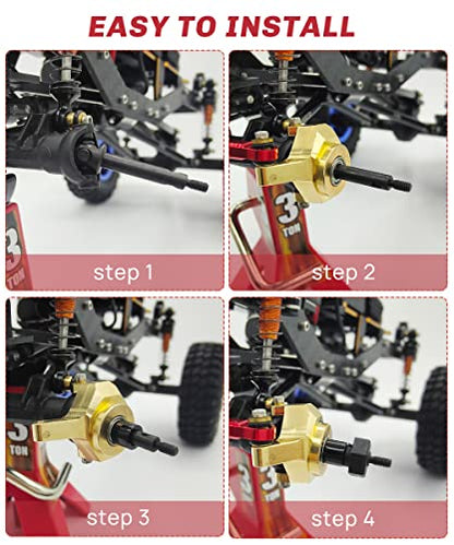 2Pcs Steel Front Axle Drive Shaft SCX24 CVD Set 1/24 Axial SCX24 (+4mm) | Extended 4mm,For C10/JLU/Bronco/Gladiator/Deadbolt RC Crawler Car,CNC Machined,High Strength,Non Destructive Installation - size: +4mm
