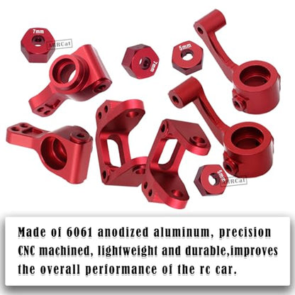 Upgrade Part for 1/10 ECX 2WD,Alloy Caster Block&Steering Blocks&Rear Stub Axle Carriers Wheel Hex Hubs for Ecx 1/10 2WD Ruckus Axe Brutus Circuit Crush K&N Torment,RC Hop-Up Parts,Red - color: Block Caster Set (Red)