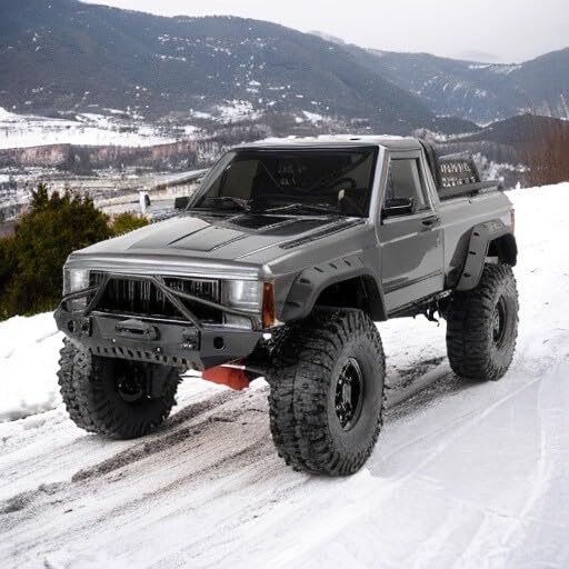 1/10 RC Crawler Hard Body Shell Kit - 313mm Wheelbase Cherokee Body for Axial SCX10, SCX10 II 90046, 90047 & TRX4 Kits (Pickup-Nardo Gray) - color: Pickup-nardo Gray
