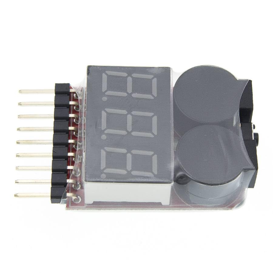 1pcs 1-8S Lipo/Li-ion/Fe RC Helicopter Airplane Boat etc Voltage 2 IN1 Tester Low Voltage Buzzer Alarm