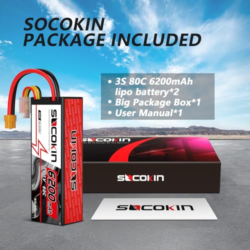 3S 6200mAh Lipo Battery 11.1V 80C Lipo Battery with XT60 Connector for RC Car Truck Boat Heli Airplane
