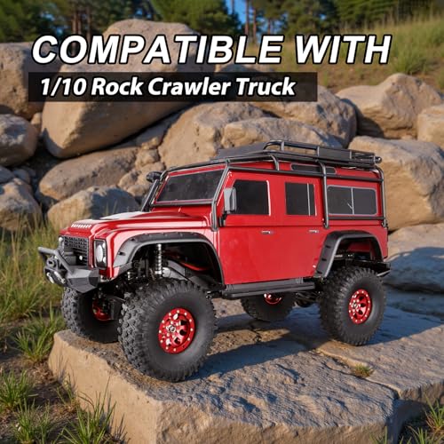 HobbyPark 4pcs RC 2.2" Crawler Tires Mud Terrain Super Grip Soft Height 144mm 5.67 inch fit 2.2 Beadlock Wheels Compatible with TRX4 Sport Redcat Everest 10 Axial RBX10 Ryft 4WD Capra 4WS w/Foam