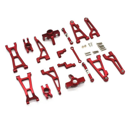 Compatible with Hyper GO RC Car Parts, 1/16 Metal Upgrade Aluminum Accessories, Red Replacement Parts kit for H16BM H16GT H16DR H16PL BEZGAR HP163S HP161 Jetwood JC16EP HAIBOXING 16889 16890A - color: Red
