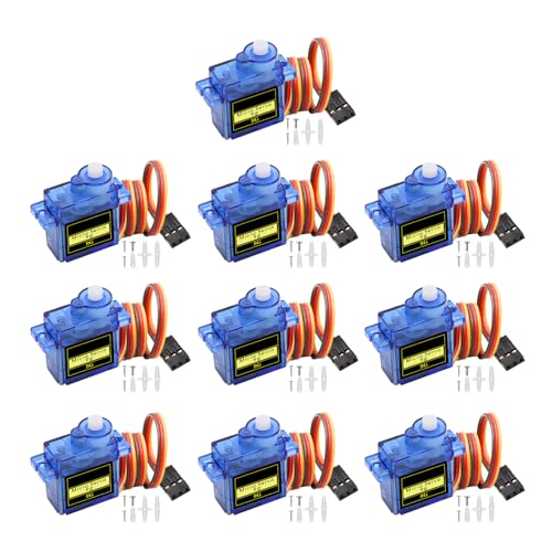 SG90 Micro Servo 9G Servo Kit AYWHP 10 Pcs SG90 Servo Motor 9G Mini Servo RC Servo for Small RC Helicopter/Car/Boat, Mini Drones, Robotics Arm(Servo Control Angle 0-180°)