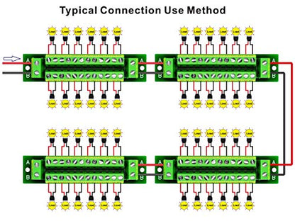 16 Amp 2x12 Position Terminal Block Distribution Module for AC DC