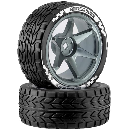 REDSPIDER RC Soft Rubber 1/10 On Road Tires 4PCS for Traxxas 4 Tec 2.0 Tamiya TT01 XV01 Kyosho WR8 Sakura WLtoys HPI HSP 1:10 RC Scale Touring On Road Racing Car Wheel Rims (Tire) - color: Tire