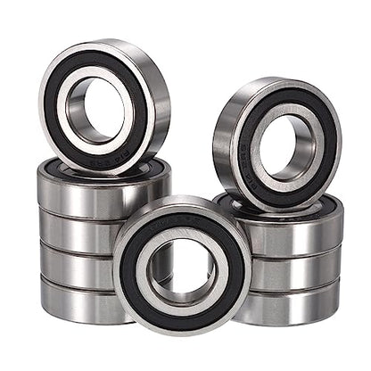 R14-2RS Deep Groove Ball Bearings, ID 7/8" x OD 1-7/8" x Width 1/2" Double Rubber Sealed Ball Bearing Pre-Lubricated Chrome Steel Z2 Lever 10pcs - size: R14-2RS 7/8"x1-7/8"x1/2"