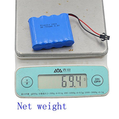 Blomiky 2pcs 4.8V 700mAH Battery Suitable for C182 C185 C181 1/18 1:18 RC Truck Rock Crawler Vehicle or RC Car / C181 Battery 2 Pack