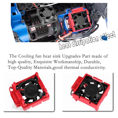 VXL-3s ESC Motor Cooling Fan Upgrades Part for 1/10 Slash/Rustler/Stampede VXL 4X4 2WD,High Velocity Fan Heatsink Hops Up,Replace #3340,Red - color: Red/for 2wd4wd