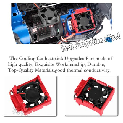 VXL-3s ESC Motor Cooling Fan Upgrades Part for 1/10 Slash/Rustler/Stampede VXL 4X4 2WD,High Velocity Fan Heatsink Hops Up,Replace #3340,Red - color: Red/for 2wd4wd