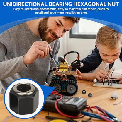 3Pcs RC Car Engine Parts, 12mm/0.47in Diameter Hex Nut One Way Bearing R025 Upgrade Part Accessory for VX 16 18 21 SH Engines, Compatible with 1/10 RC Cars