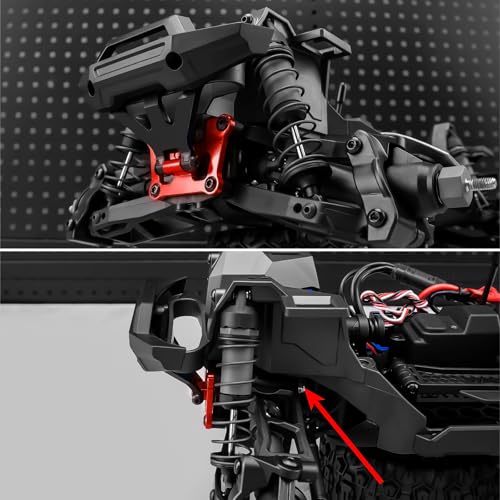 Aluminum Front Bulkhead Mount Strengthenfor Tra-xxas 1/16 Mini Maxx | 4WD RTR Brushless Monster Truck Upgrades Red Front Bumper Support Mount - color: Red