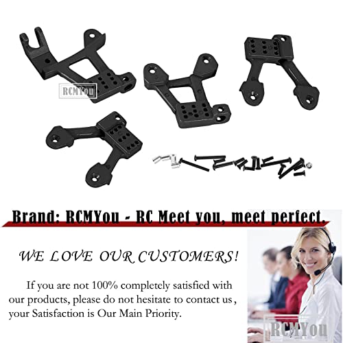 RC Shock Tower Shocks Hoops Upgrades Part for 1/10 SCX10 II 90046 90047 Crawlers Truck Car,4PCS Aluminum Rear Front RC Shocks Tower Shock Hops Up (Black) - color: Black