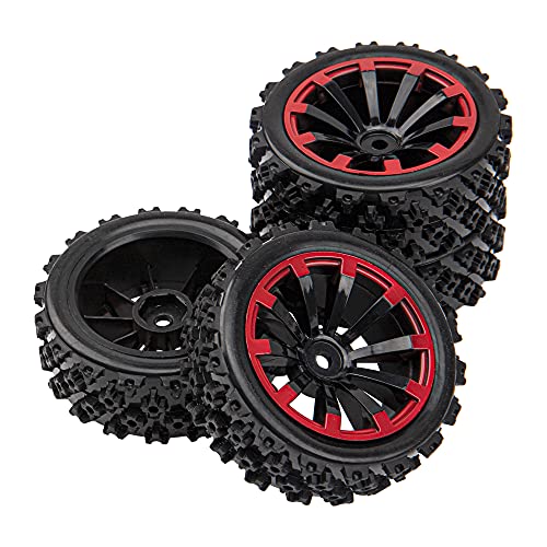 10-Spoke 12mm Hex Hub Wheel Rims & Rubber Tires Compatible with HSP Tamiya HPI Kyosho 1/10 1/12 On-Road Touring Car,WLtoys 1/14 144001 Traxxas 1/16 Slash 1/18 A959B RC Buggy