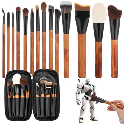 Singhoow 14 Pcs Dust Brush Model Cleaning Brushes Kit with Storage Bag Soft Dusting Brush Wooden Handle for Models Figures Statues Collectibles Craft