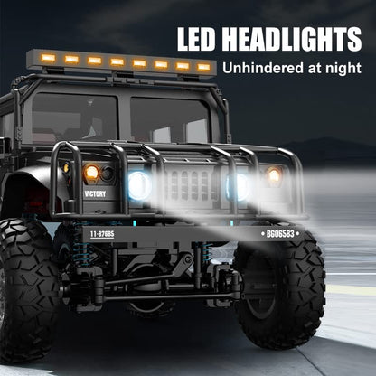 Remote Control Car 1/12 Scale, 4WD High Speed RC Car, Remote Control Truck Off Road, RC Rock Crawler, Hobby Grade All Terrain Vehicle with Metal Chassis Drive Shaft 2.4GHz RTR for Adults