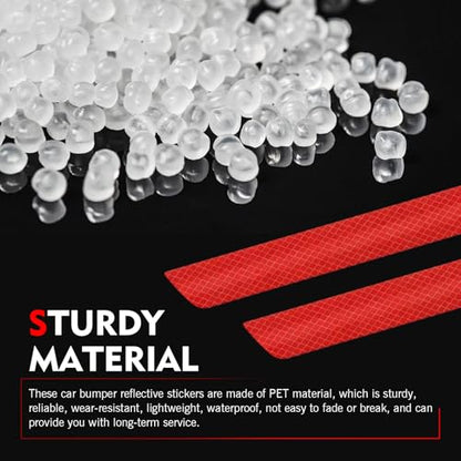 WZP 7PCS Car Reflective Stickers, Night Visibility Reflective Bumper Stickers, Warning Decal, Waterproof Self Adhesive Cars Boot Tailgate Trim Tape for Car Trunk (Red)