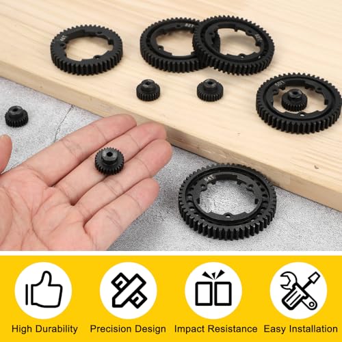 MECCANIXITY 48P Hardened Steel Pinion Gear, 29T 3.175mm Shaft Metal Motor Gear with Hex Key for RC Brushless Brush Motor Model Car Replace(Black) - size: 29T