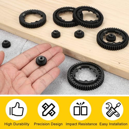 MECCANIXITY 48P Hardened Steel Pinion Gear, 29T 3.175mm Shaft Metal Motor Gear with Hex Key for RC Brushless Brush Motor Model Car Replace(Black) - size: 29T