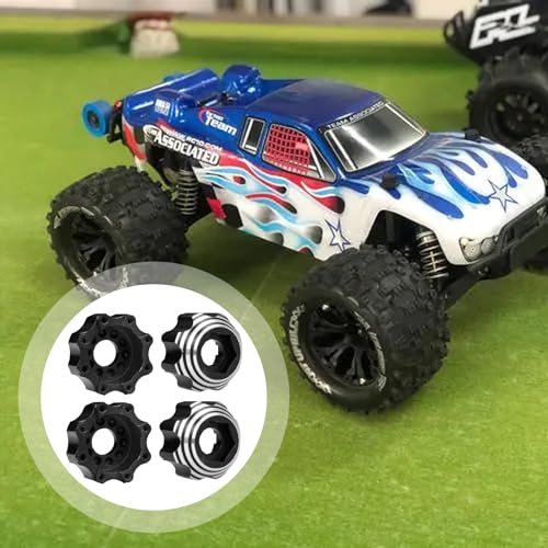 kingsea 4 Pcs RC 8X32 to 17MM Wheel Hex Adapters Aluminum Hex Adapters Compatible with Pro-Line RC Car Upgrades Parts #6353-00 6345-00, Black - color: Black