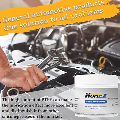 Automotive 20% PTFE Silicone Grease 50g Car Door Handle Hinge Window Sunroof Rail Garage Door Opener All Purpose Lubricant Air Condition Damper Actuators Radiator Triple Valve Converters Marine